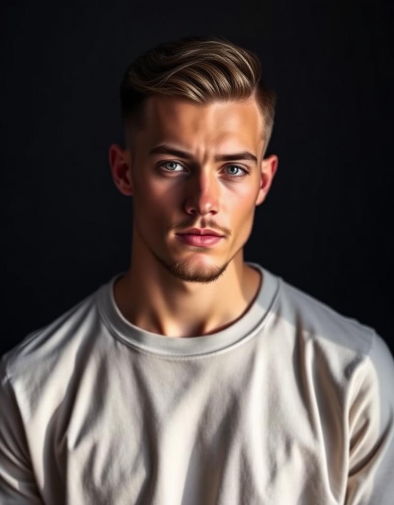 Sharp skin fade with side-swept top