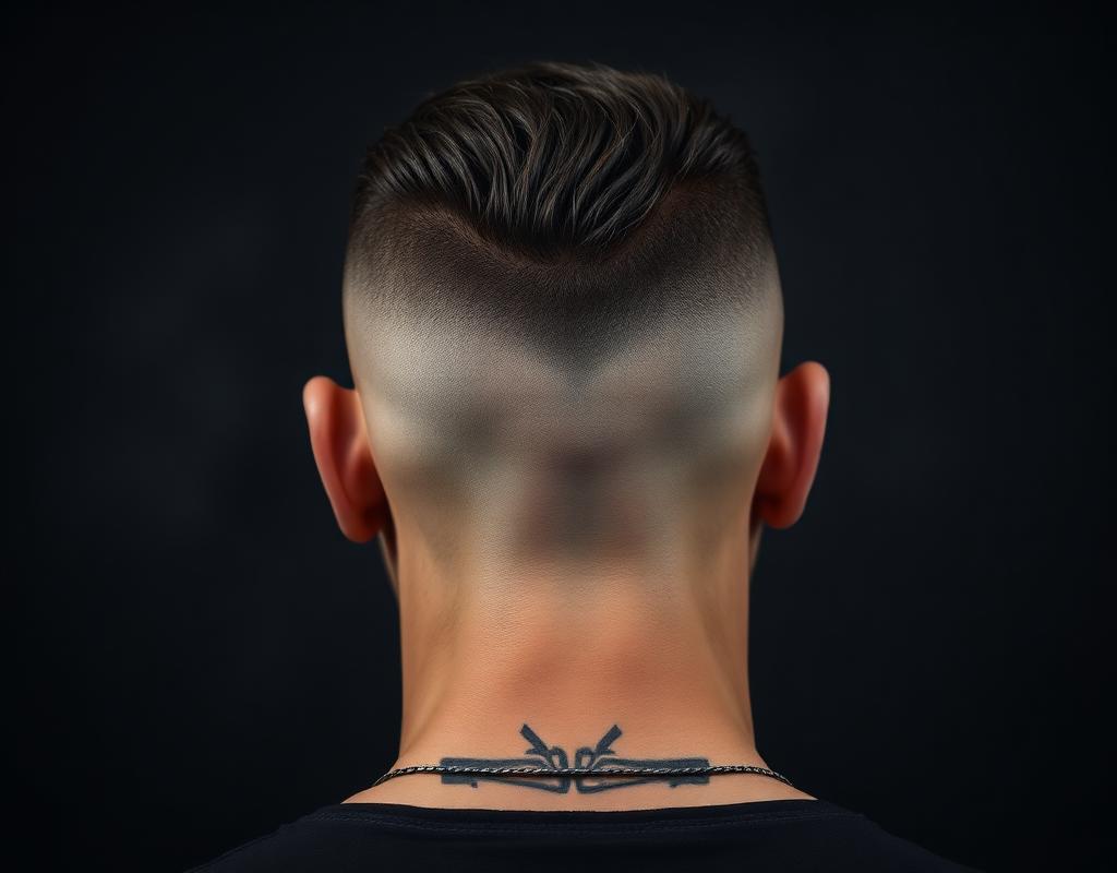 Back view of a clean skin fade